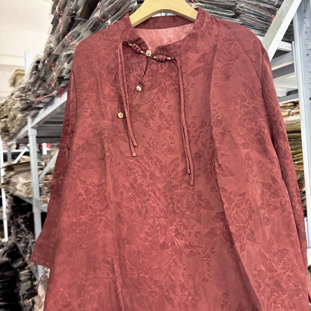 5179款新中式长款连衣裙【玫瑰花语】-