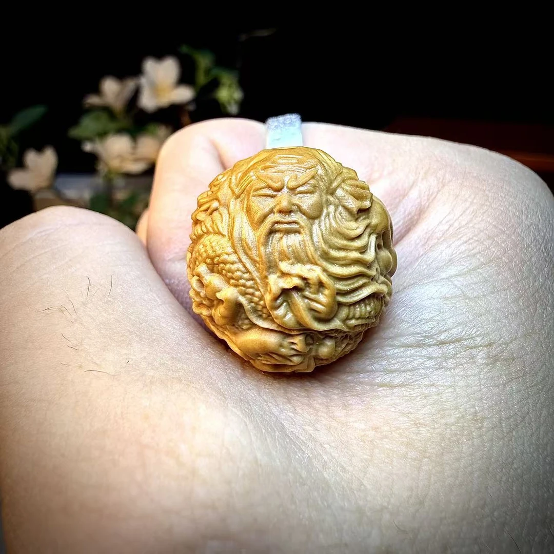 猴头 雕刻 御龙关公 单颗 尺寸16+