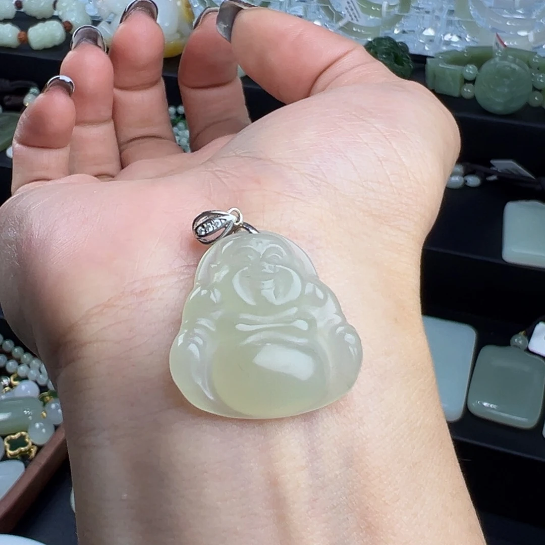 颈饰银S925镶嵌和田玉