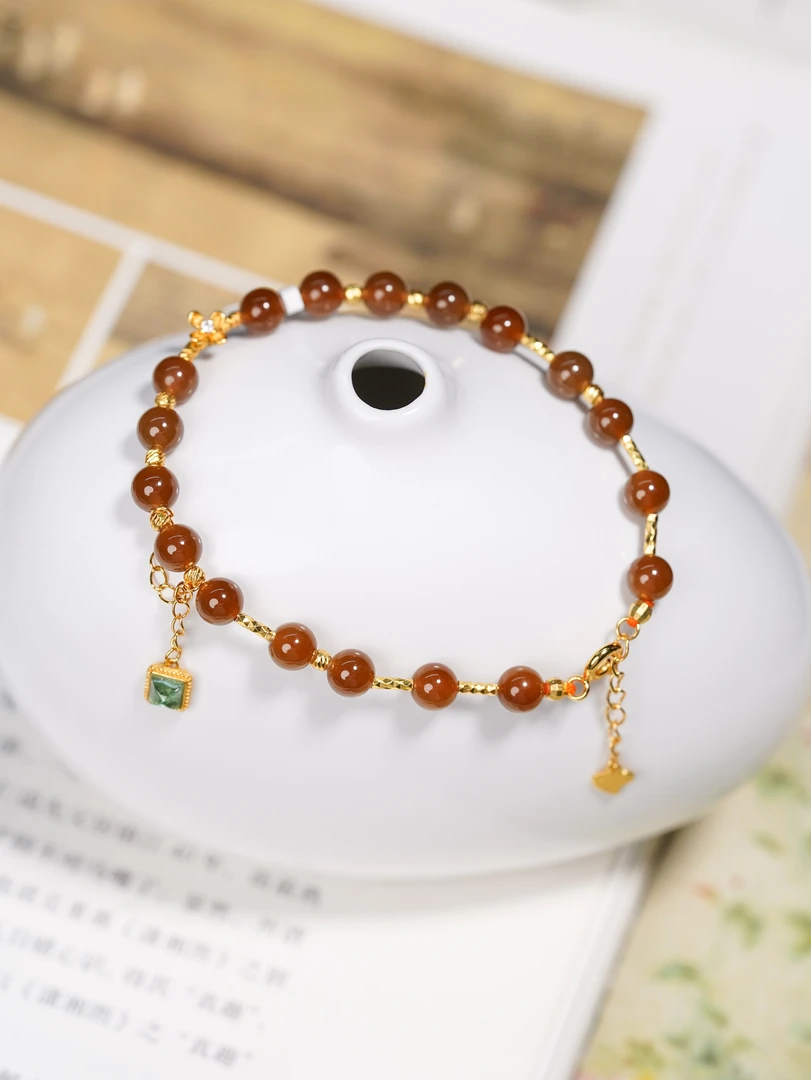 【小涵专属】S925和田玉糖玉手链 17+2cm/5mm 多样性发一