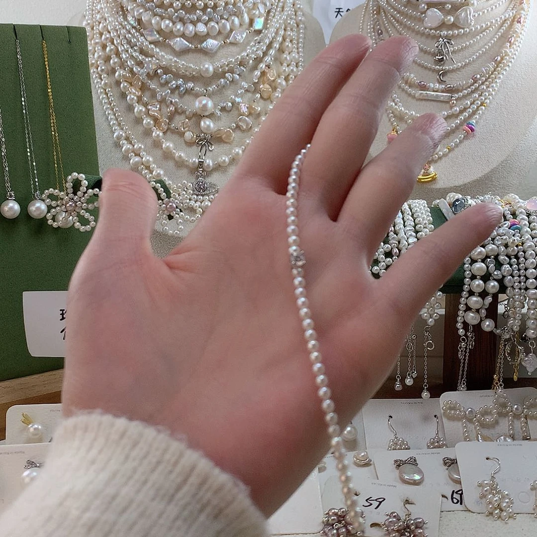 银S925镶嵌手绳淡水珍珠