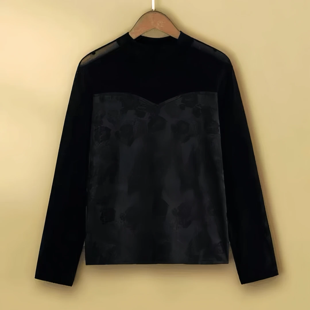 【落雪】新中式国风高定花萝提花时尚打底衫