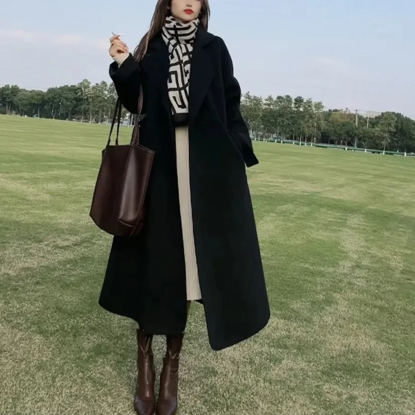 C501-C600女装毛呢大衣中长款宽松百搭