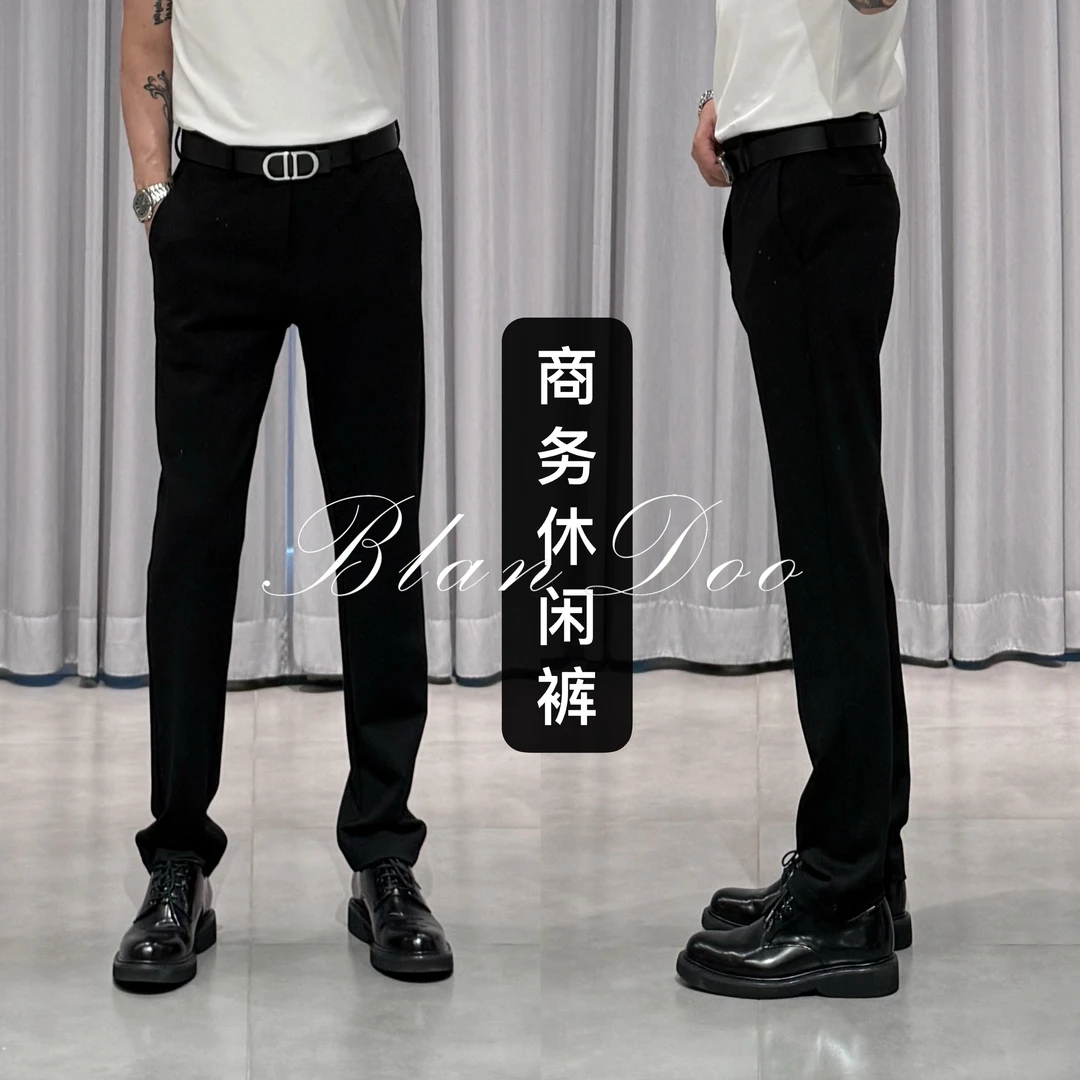 （秋款）BLANDOO“弹力抗皱” 男士舒适垂感高品质商务休闲裤2BD218