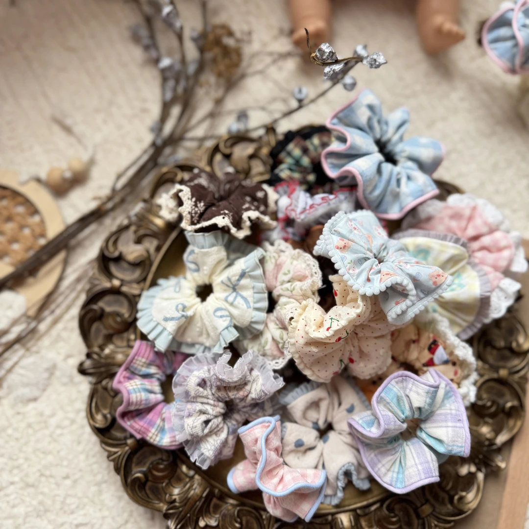 儿童肠圈丨Wait自制迷你儿童肠圈简约韩系波点碎花卡通复古甜美