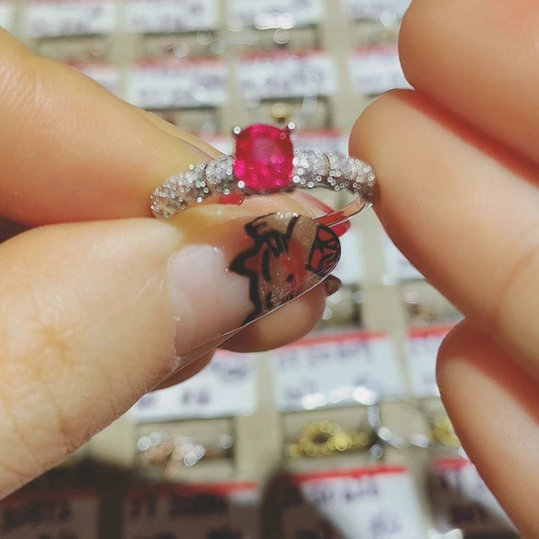 碧玺戒指银S925镶嵌乐**～