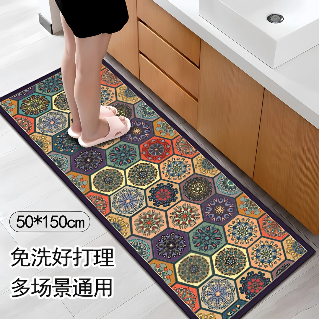 50*150cm水晶绒入户门口地垫地毯家用进门卧室脚垫客厅地垫防滑