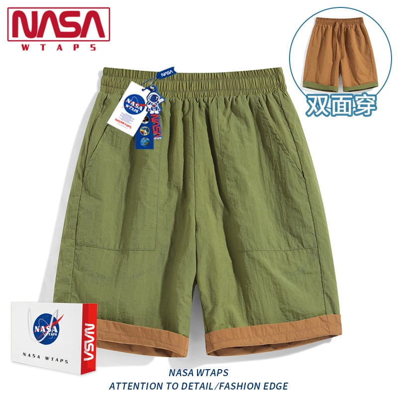 NASA WTAPS双面穿休闲短裤男士夏季百搭外穿沙滩裤潮外穿运动短裤
