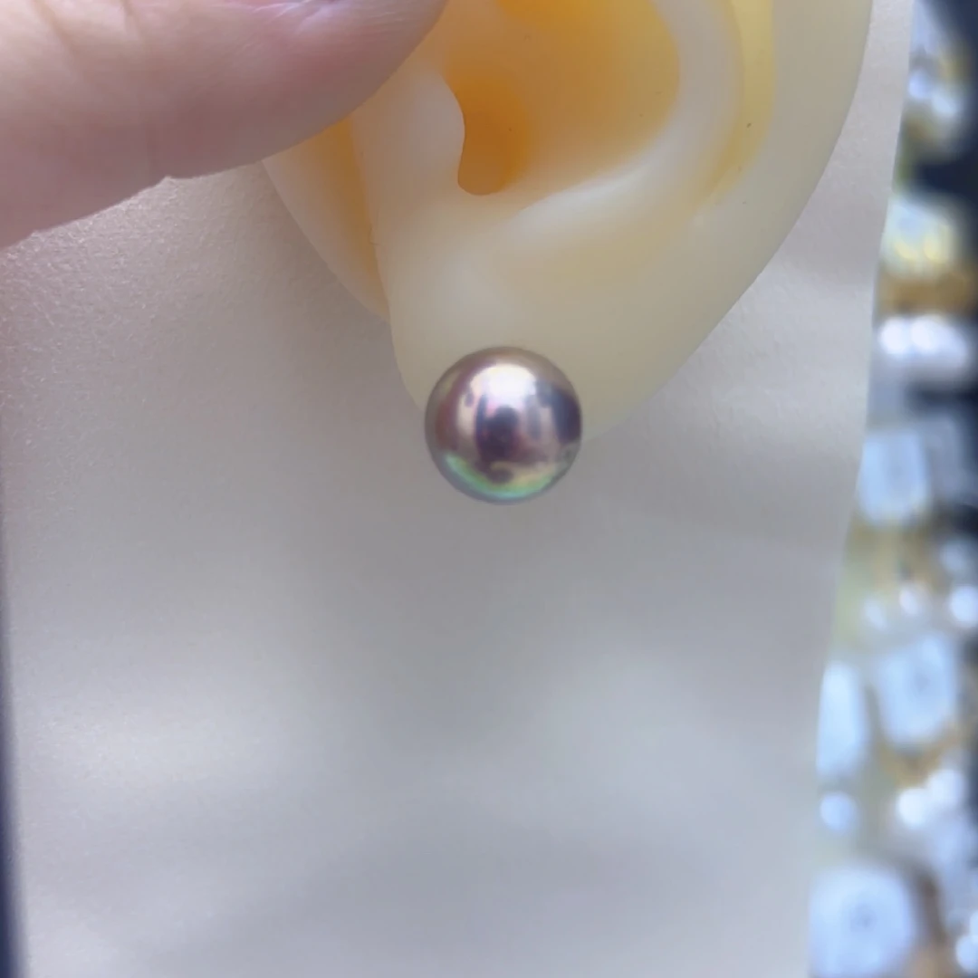淡水珍珠耳饰银S925镶嵌