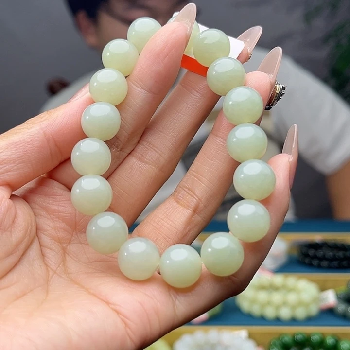 手链未镶嵌和田玉纯天然新疆且末天空蓝卡12
