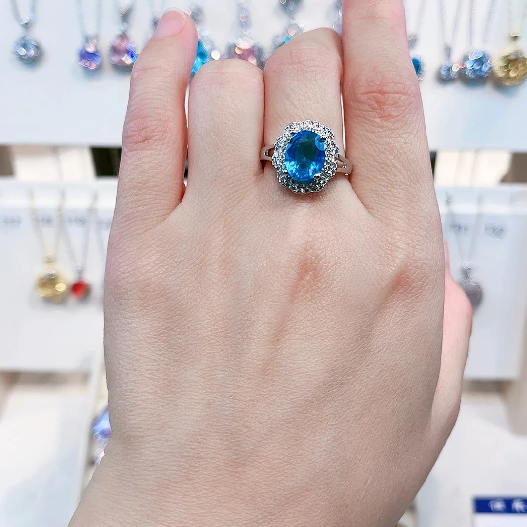 痴****银S925镶嵌托帕石戒指