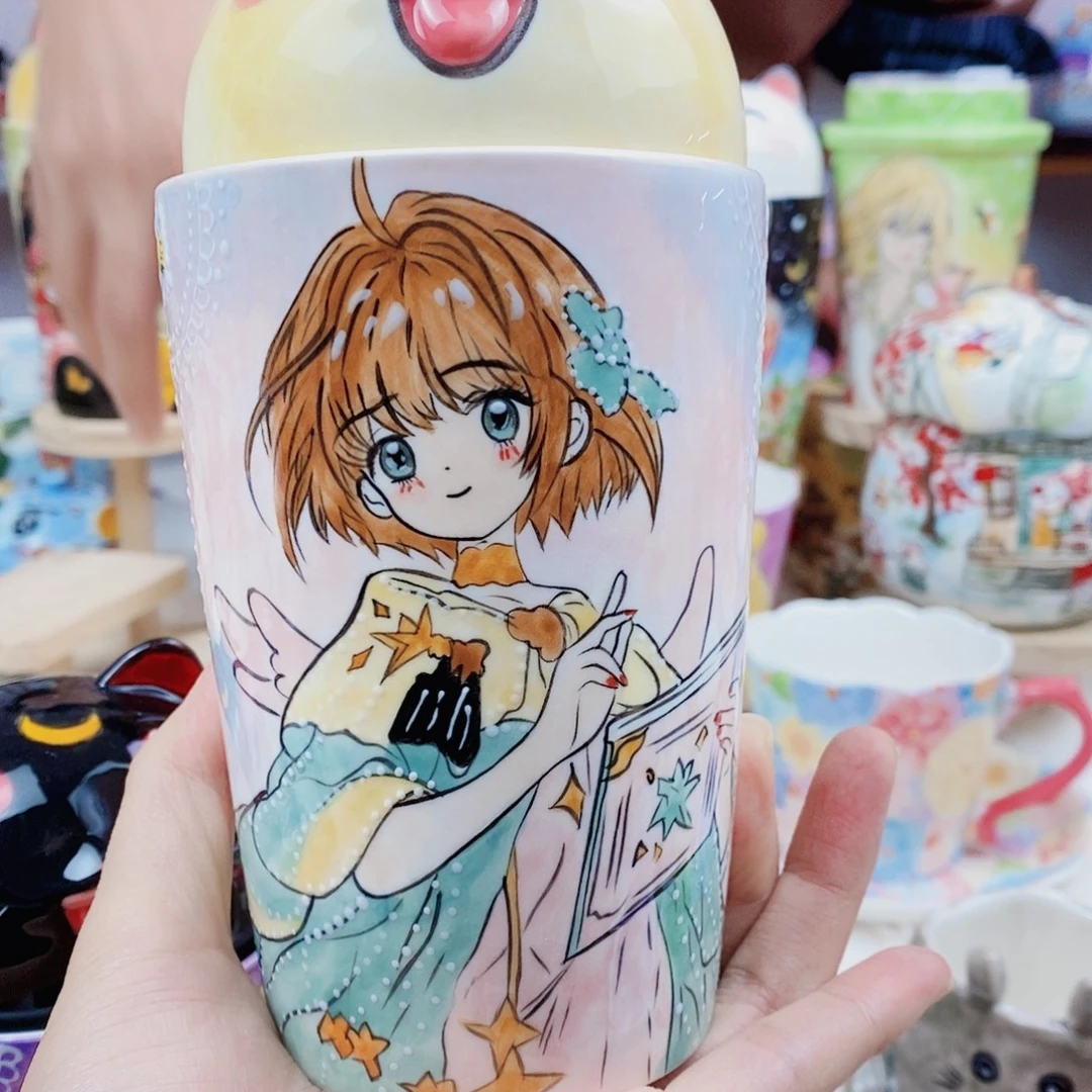 瓷片董董文创手绘陶瓷