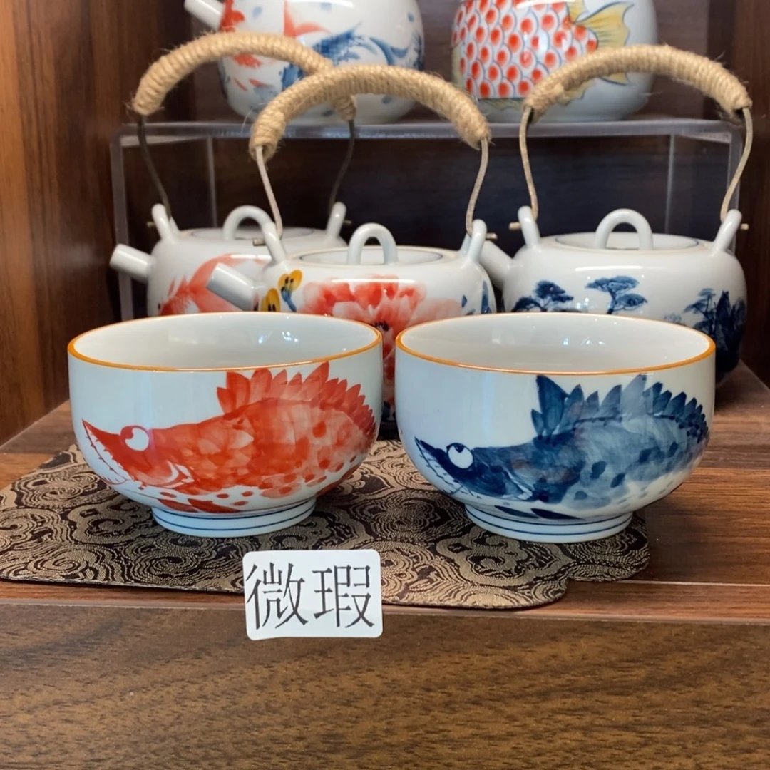 釉下彩老陶泥手工绘制