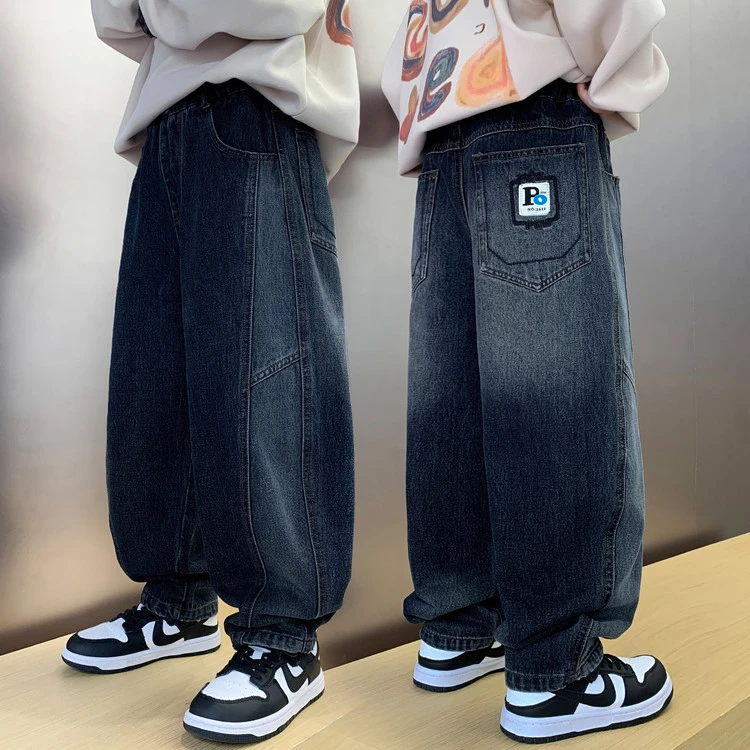 男童秋季牛仔长裤2025新款痞帅直筒裤中大童休闲百搭水洗软牛仔裤