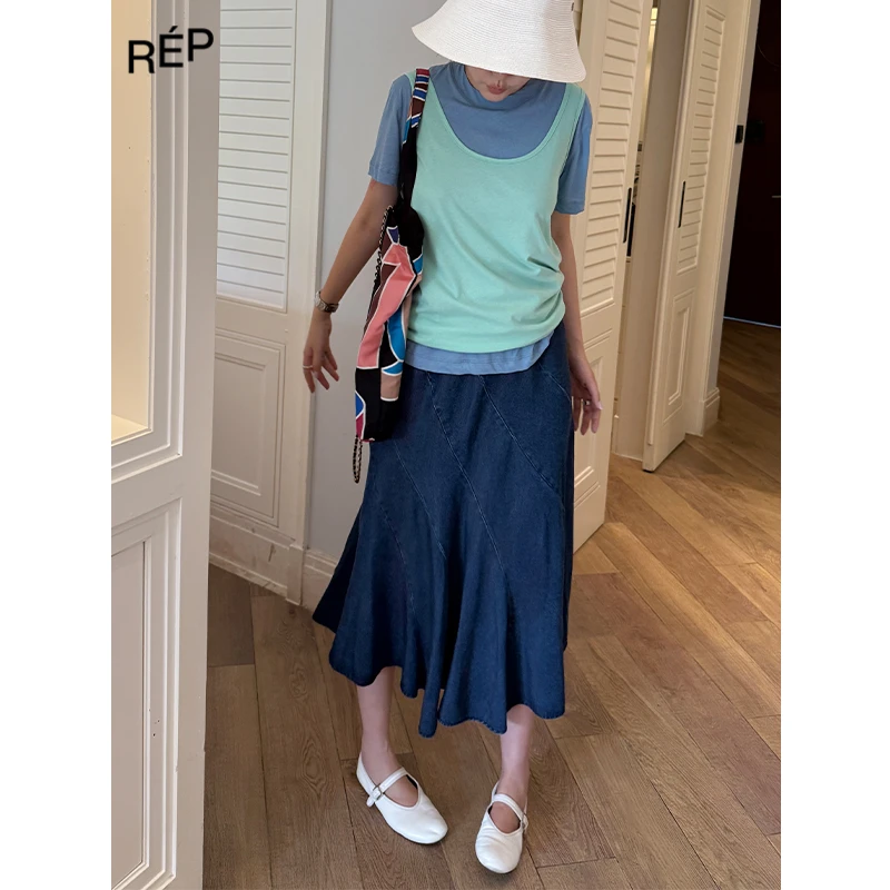 REP-Aether haze设计师品牌深蓝褶皱半裙 25APR HOLIDAY 买手店