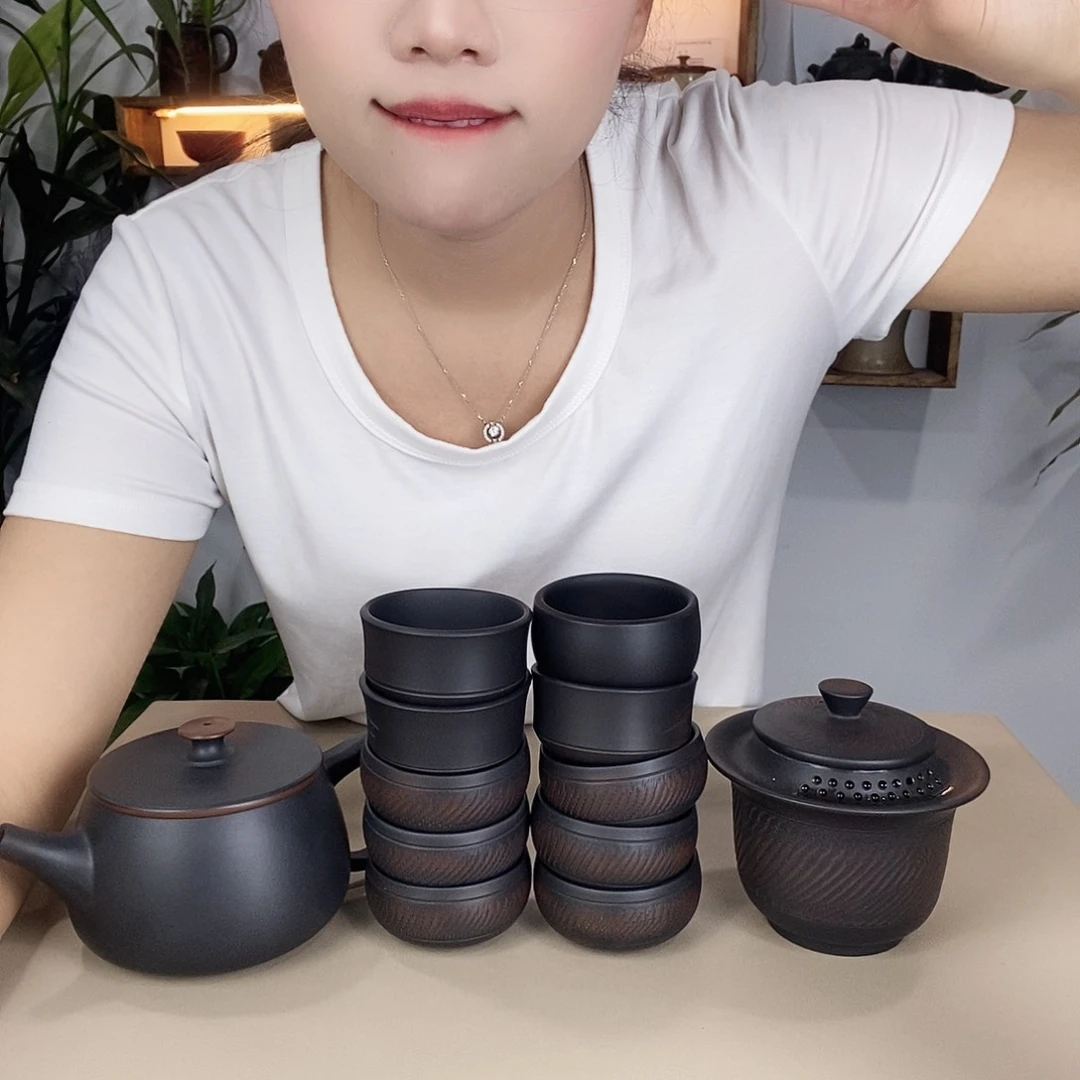 壮***胸建水紫陶400金腰带➕10杯➕盖碗