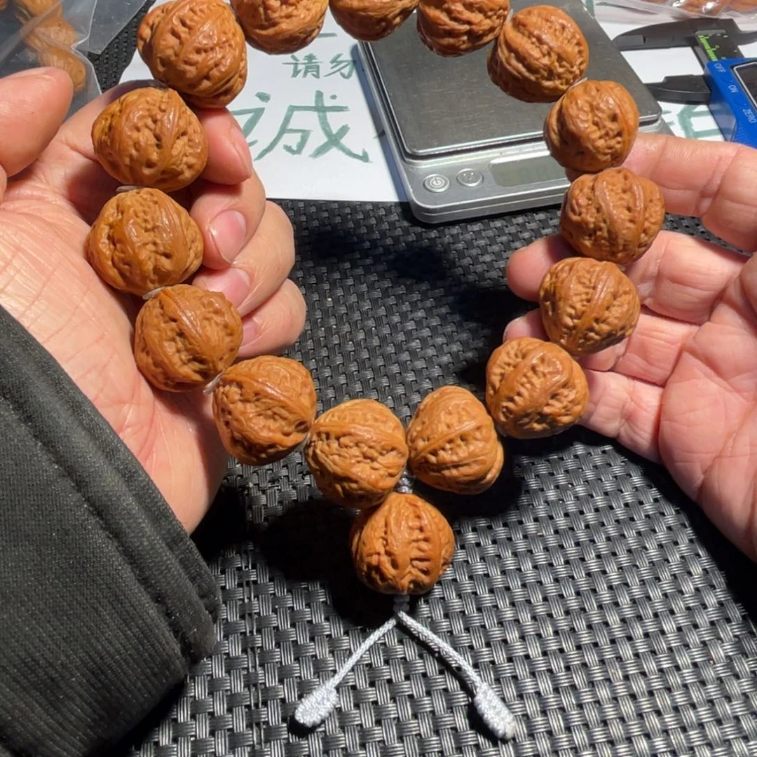文玩核桃手串没打底三角元宝粗筋手持24