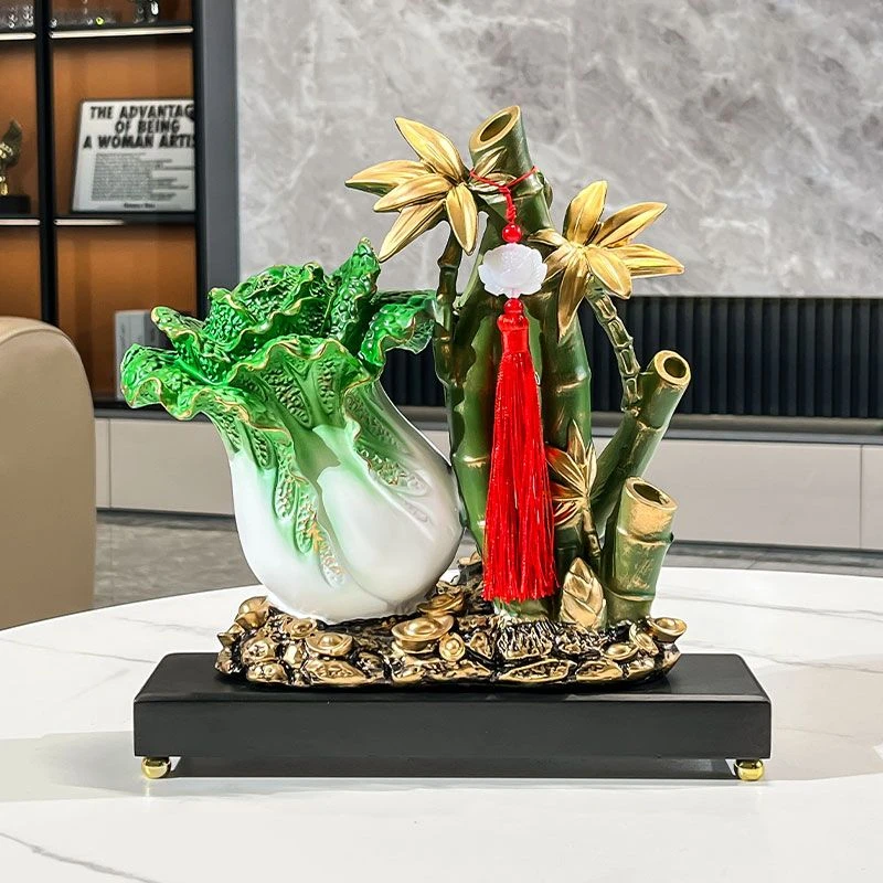 轻奢现代节节高升富子摆件白菜客厅玄关陶瓷装饰乔迁开业礼物
