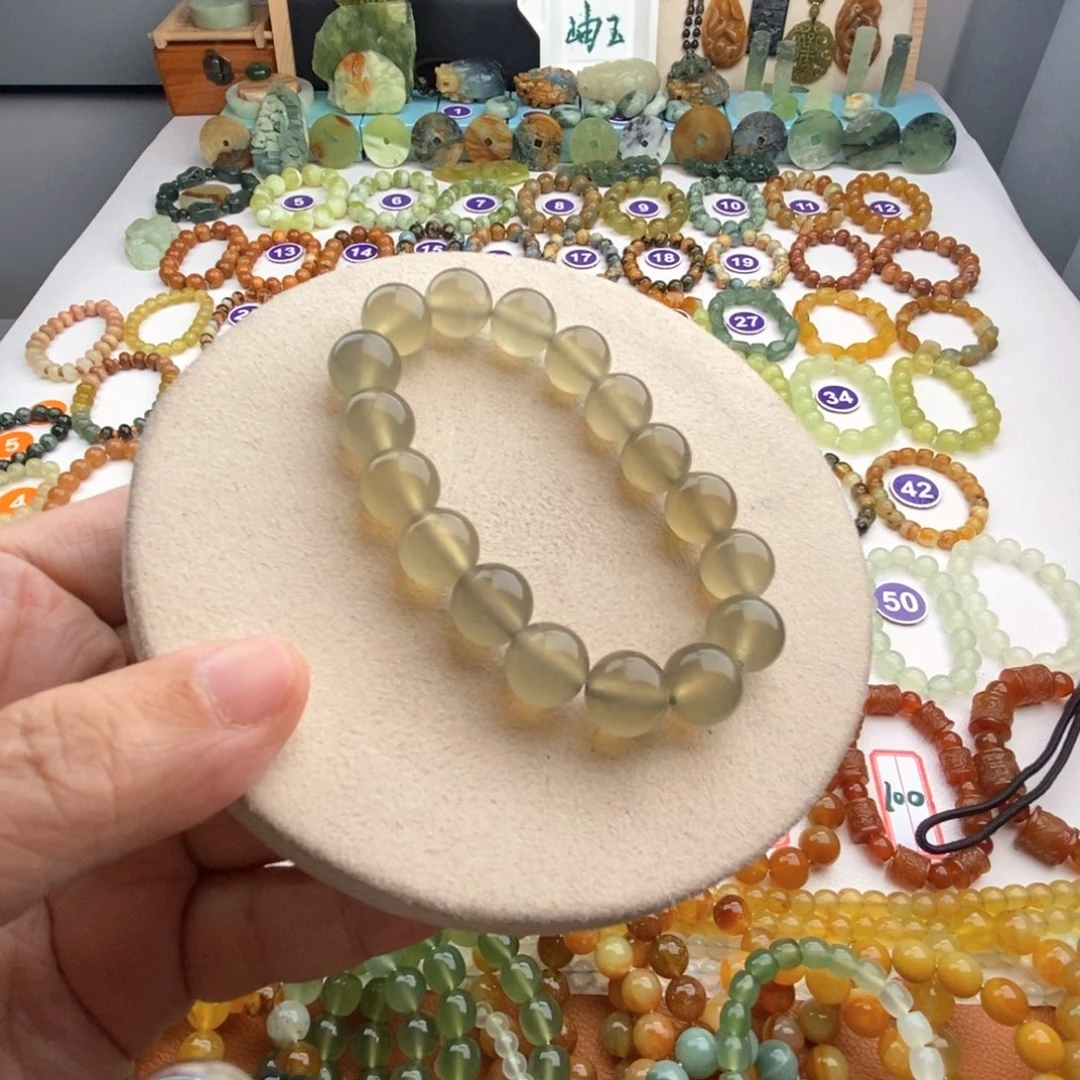 未镶嵌蛇纹石玉手串小*