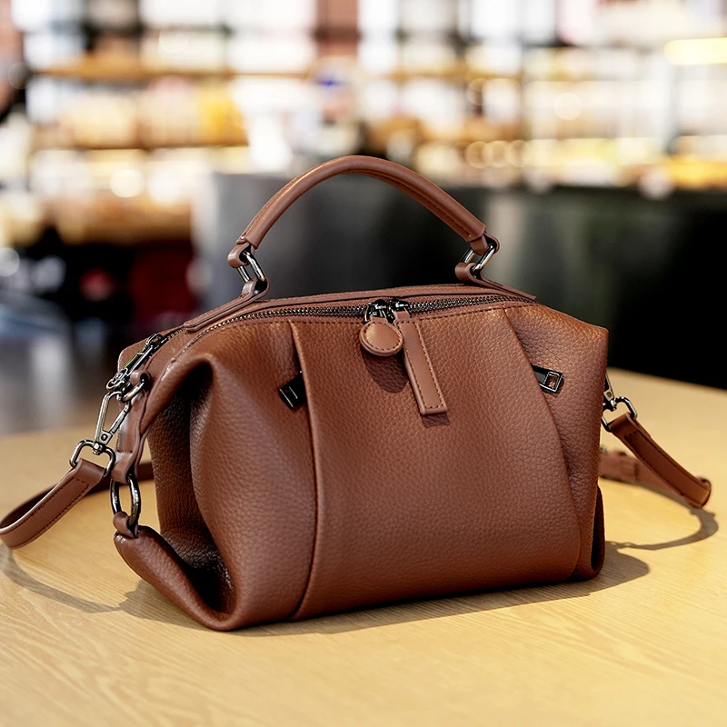 GELANDAI2025新款大容量斜挎包波士顿包简约洋气单肩手提包1158