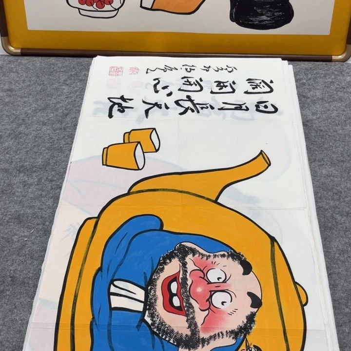 国画手绘禅意画一物一拍