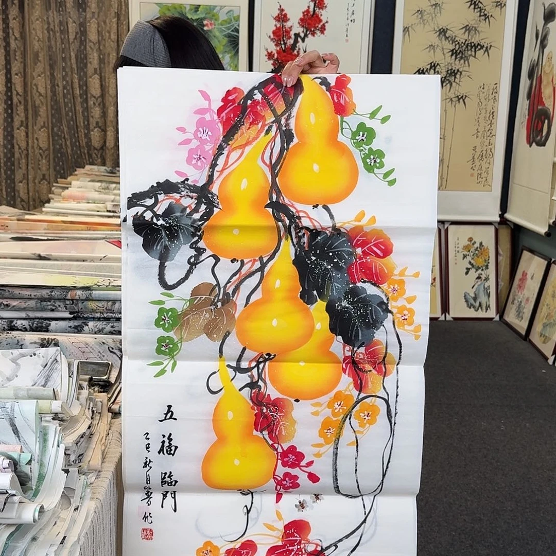 纯手绘国画作品好看三尺