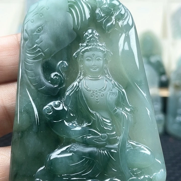 颈饰未镶嵌翡翠微**扬天然翡翠普贤