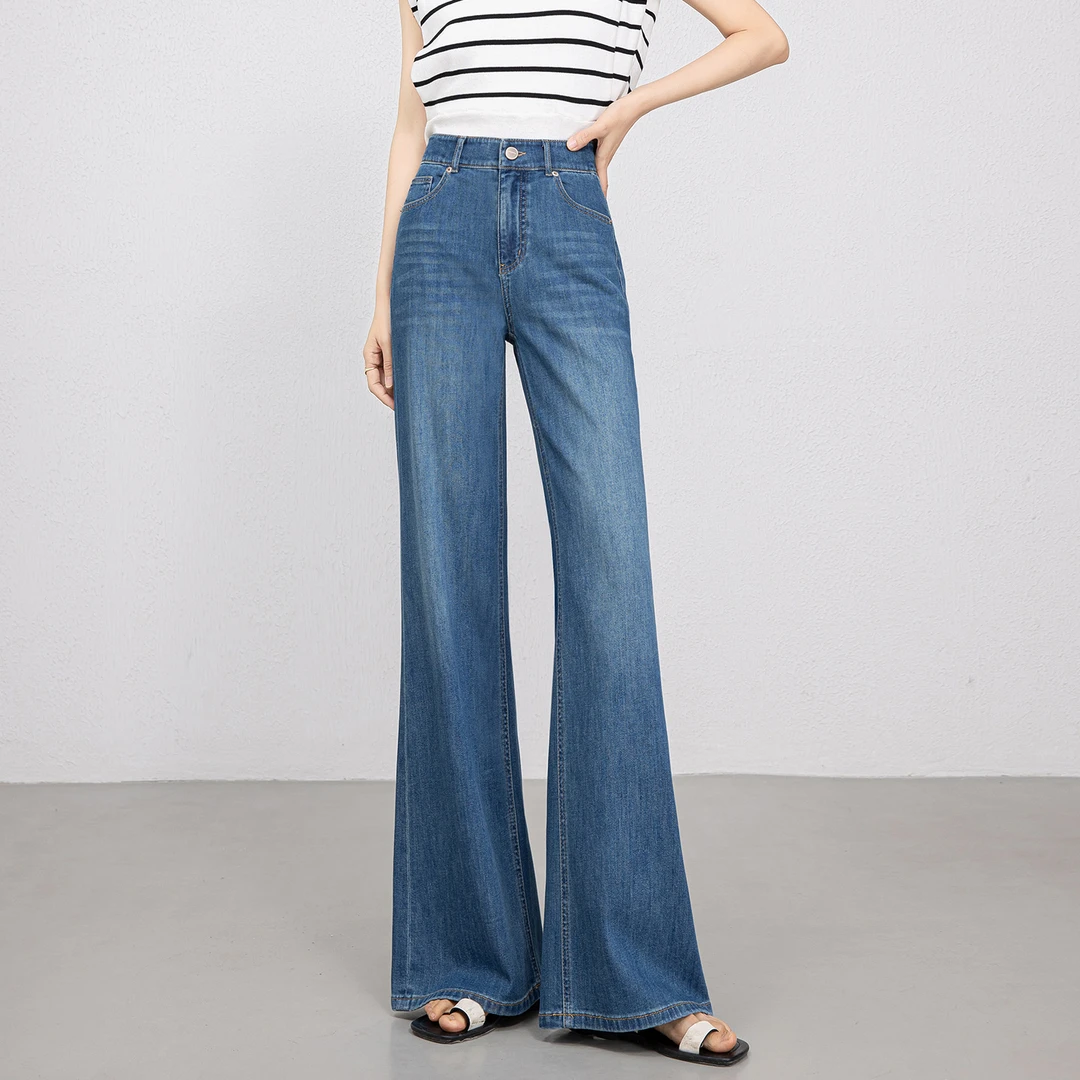 加长微喇牛仔裤女2025新款夏季美式高腰又a又飒的裤子直筒喇叭裤