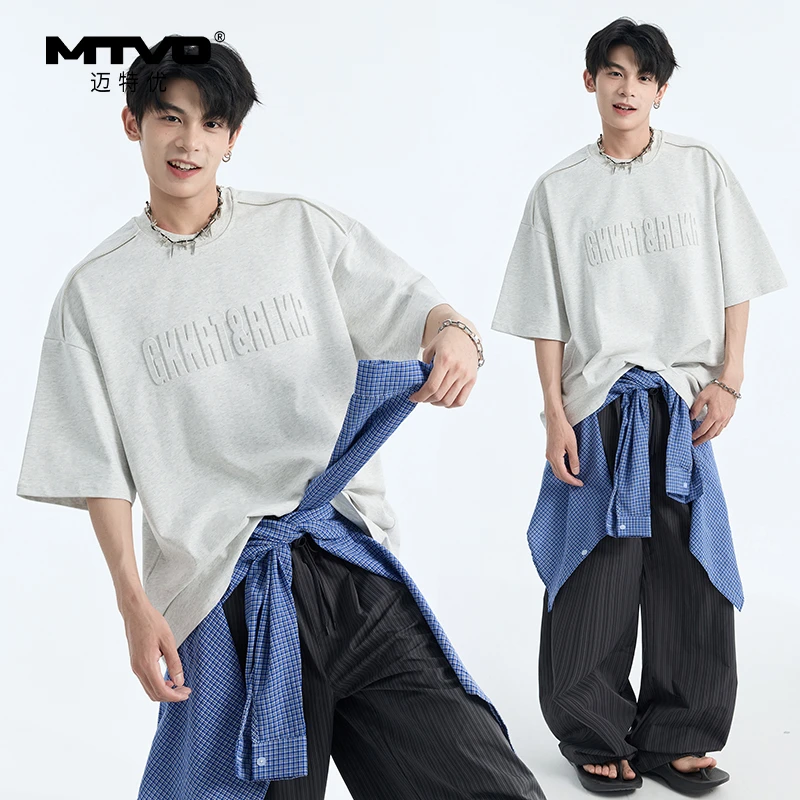 MTVO迈特优短袖夏季钢印美式钢印五分T恤设计感芭比风可爱风25517
