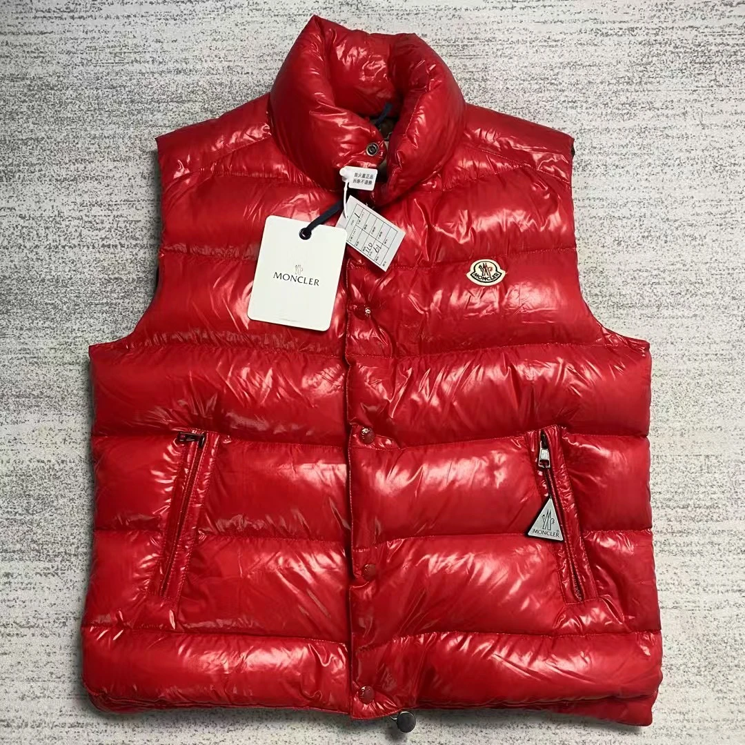 未使用 MONCLER 盟可睐 红色Tib亮面背心马甲羽绒服 1码