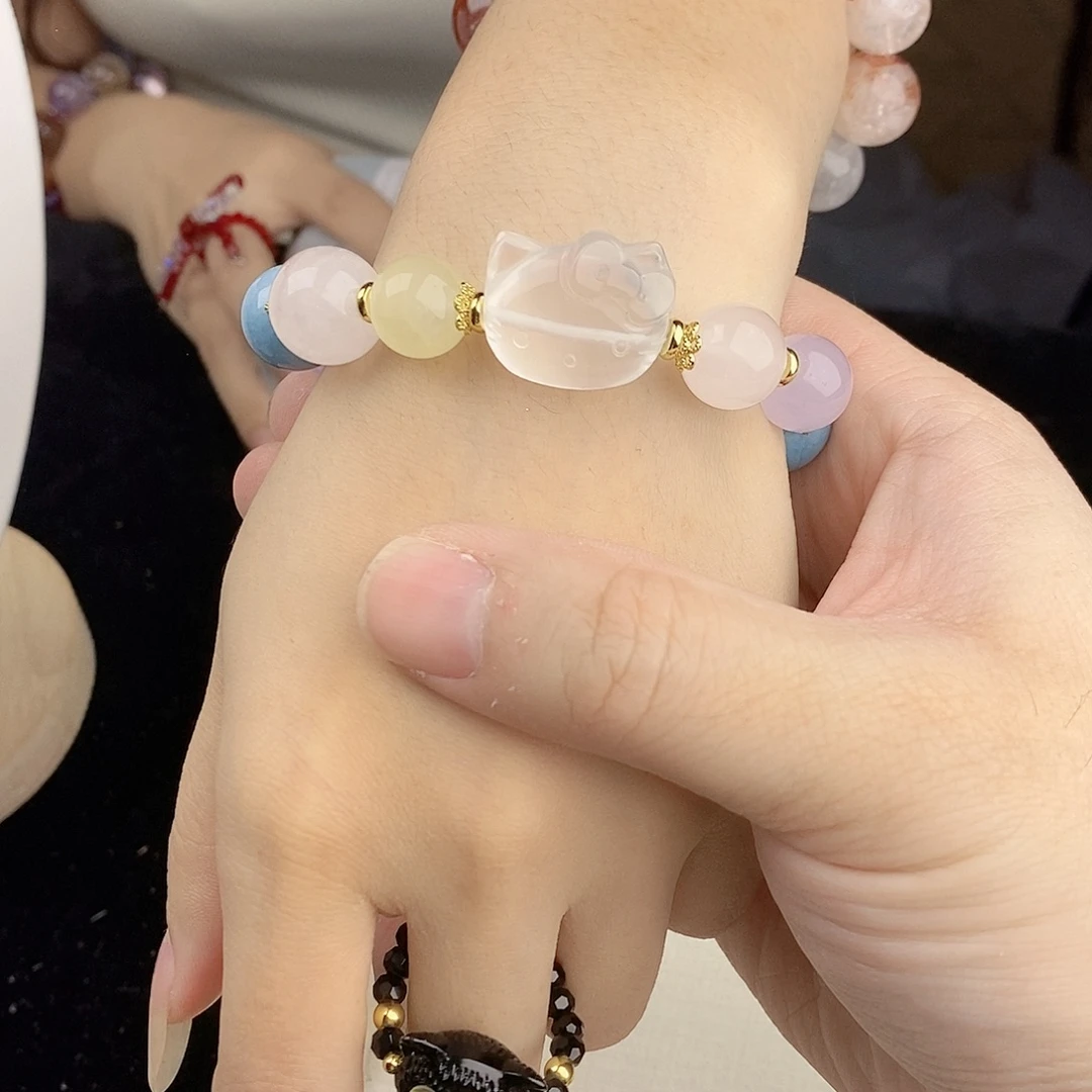 银S925镀金镶嵌手链水晶