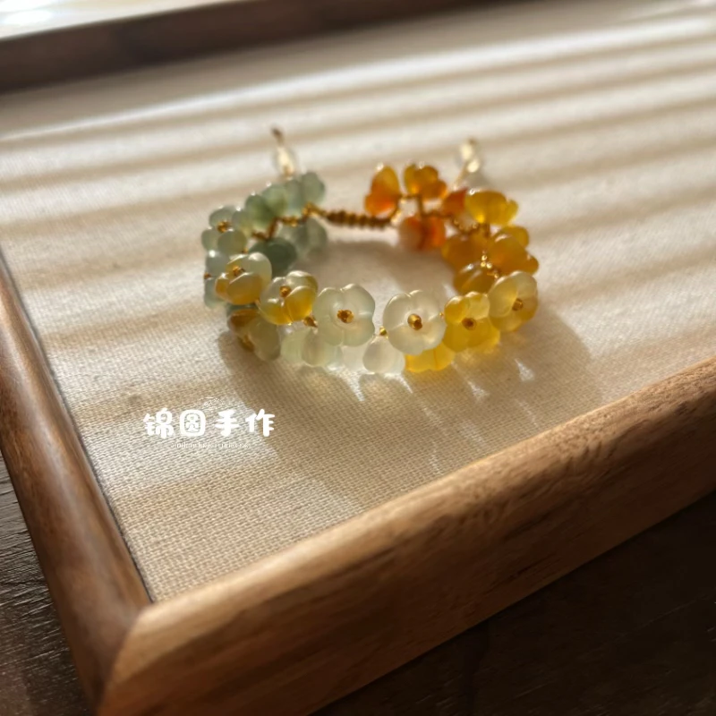 （新年开运）纯天然岫玉老师傅纯手工雕刻桂花手链(多样性发一)