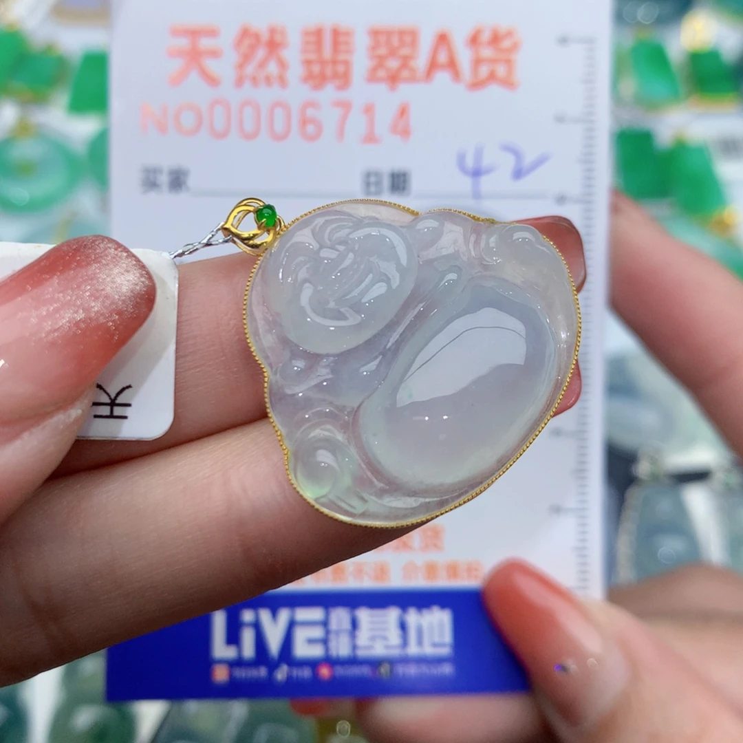 翡翠颈饰18K金镶嵌?***?佛公