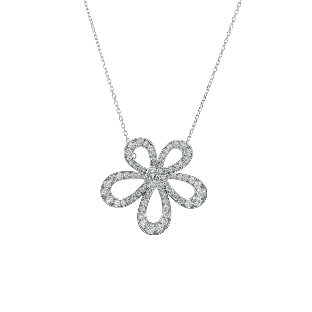 实验室培育钻石【河南卫视严选】大号格桑花项链铂金镶嵌S133