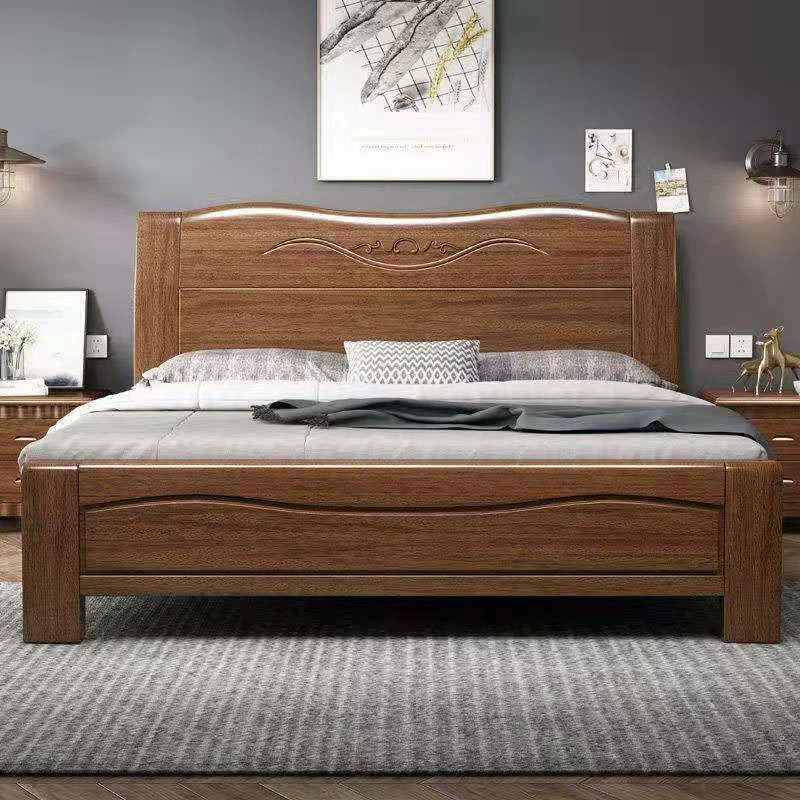 黑胡桃木厂家直销泰安原木家具1.5米中式实木床米米双人床2米床