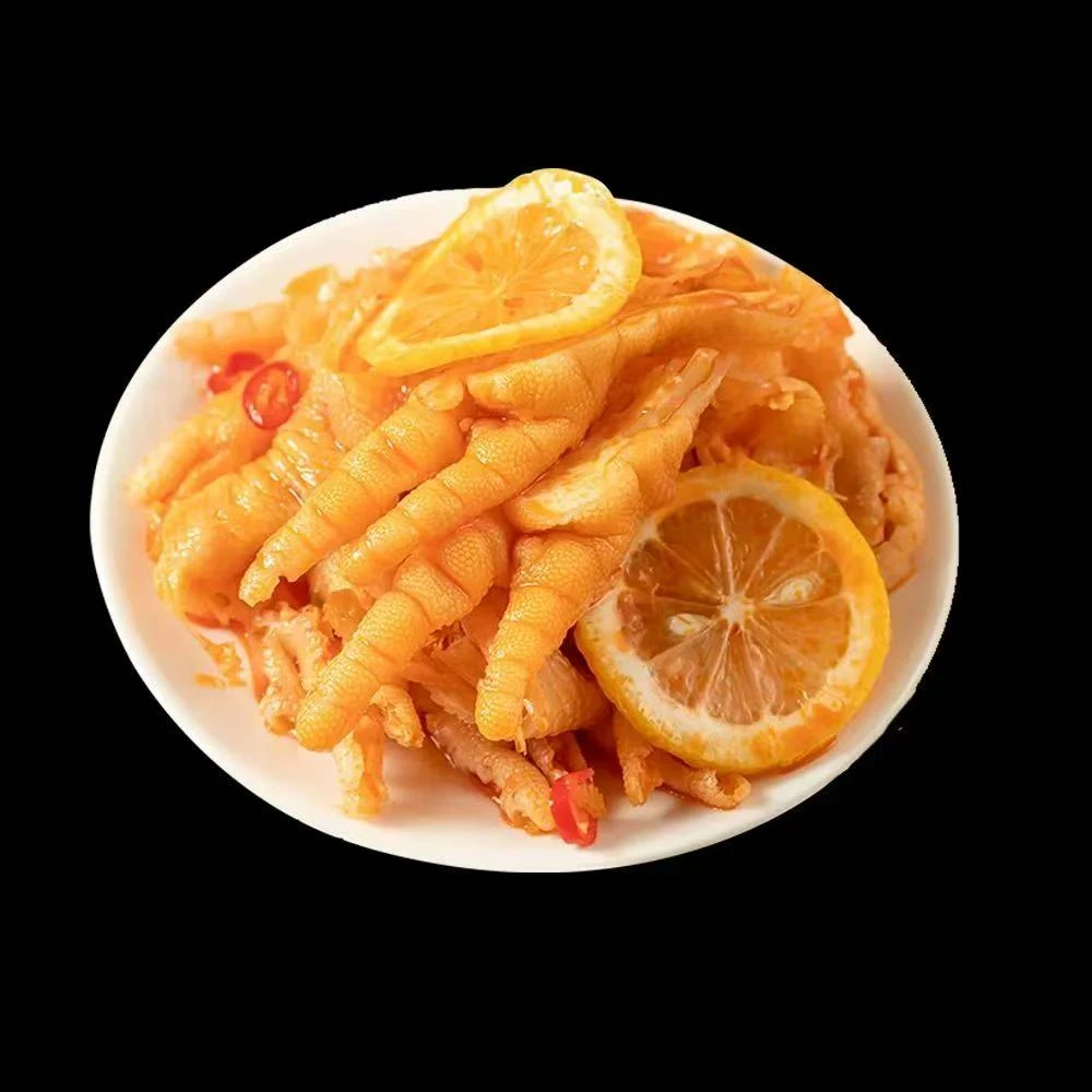 酸辣柠檬无骨鸡爪解馋开胃的网红休闲零食