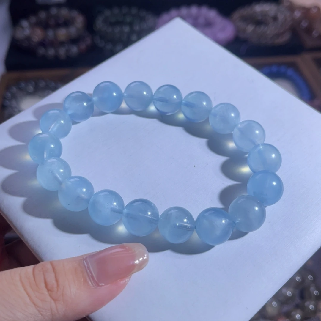 未镶嵌手串水晶海蓝宝漏价不退换
