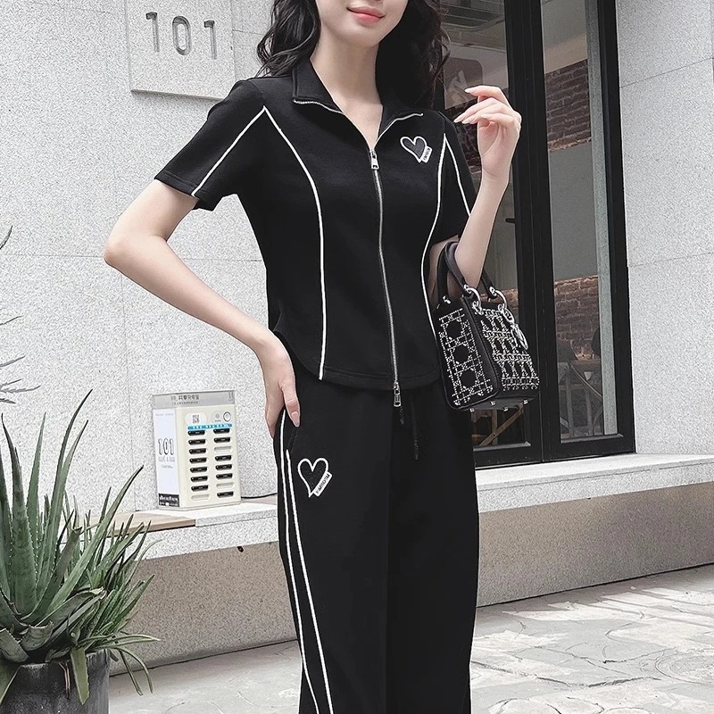 夏季韩版休闲运动套装女卫衣百搭减龄气质洋气休闲8819