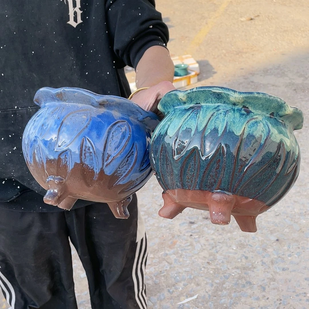 红陶宜兴紫砂花盆