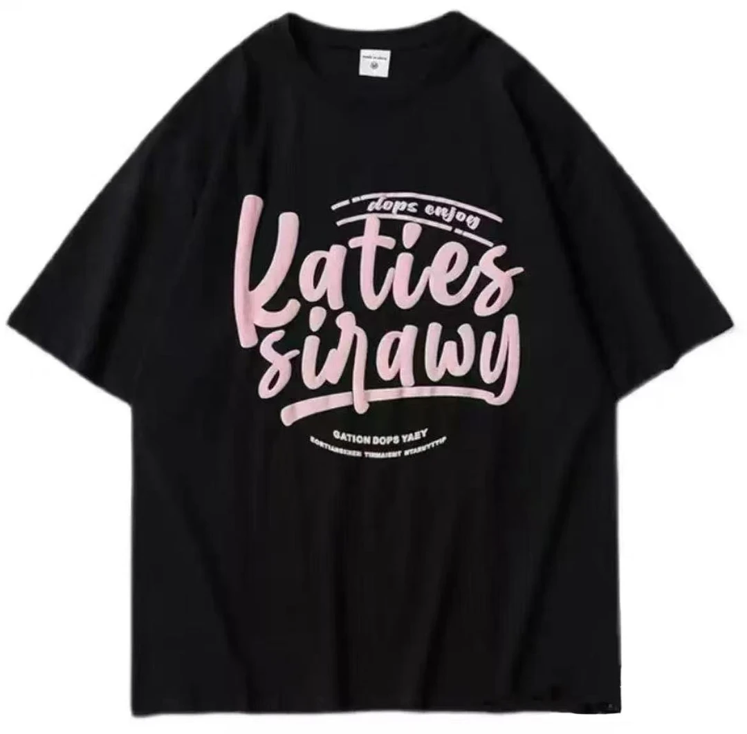 2025新款短袖T恤女装时尚印花半袖上衣黑暗风国