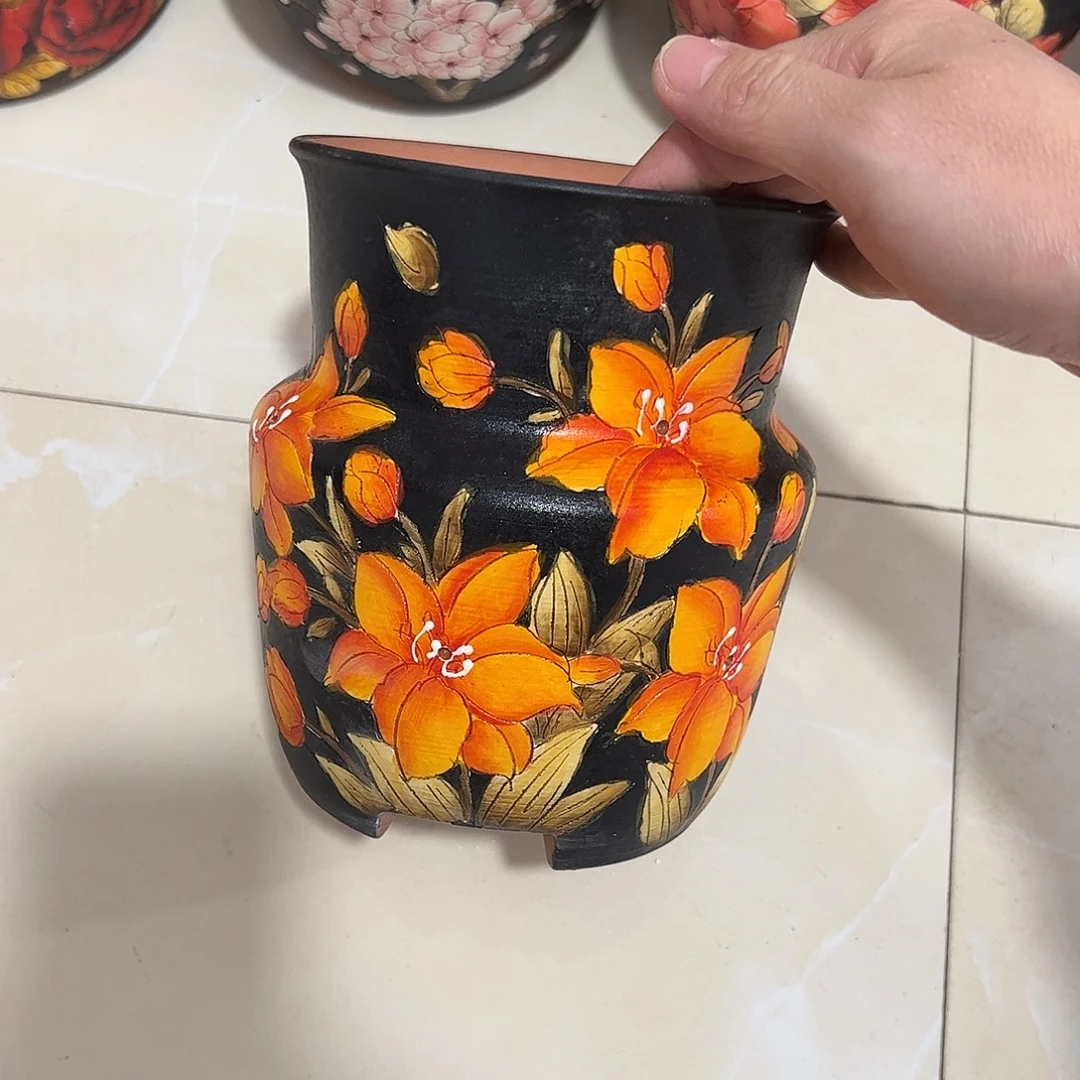 景德镇炫彩手绘口12.5高16