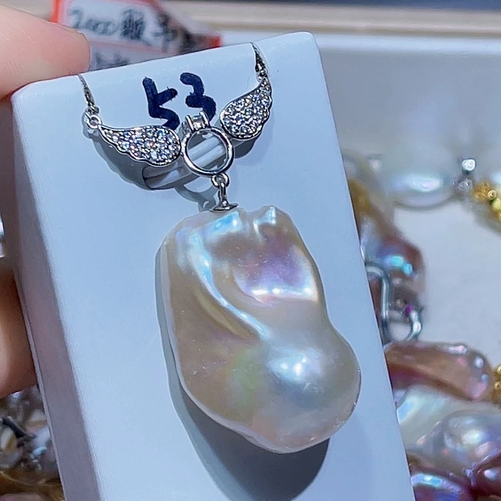 淡水珍珠银S925镶嵌颈饰