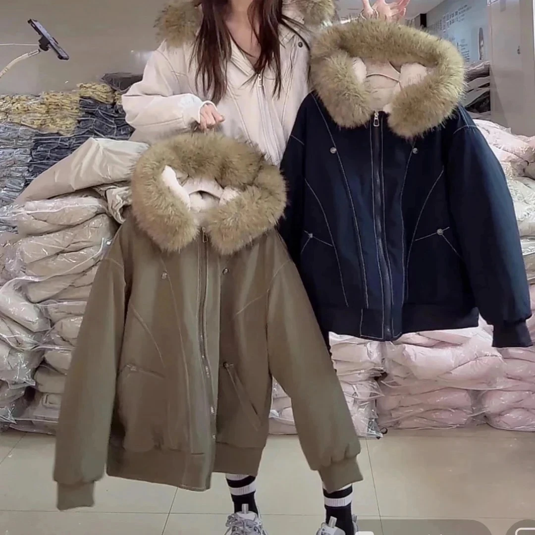 【柒汐】推荐冬季高级感加绒夹克外套6611