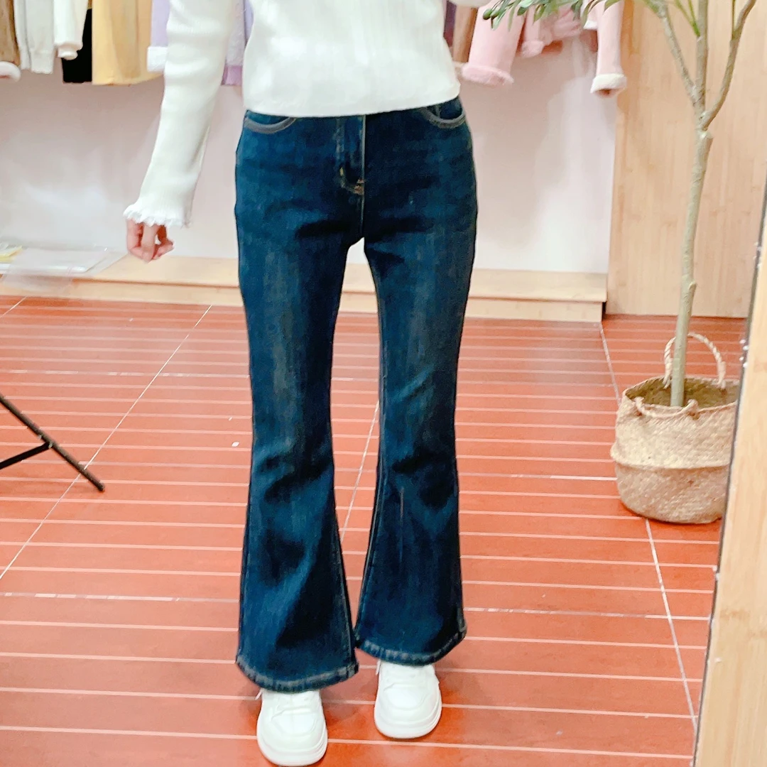 来米家 冬季新款加绒加厚微喇裤