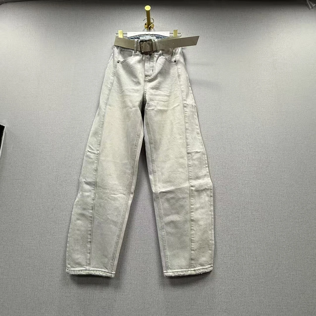 1310冬季直筒窄版九分弯刀裤长裤裤子女牛仔裤水洗