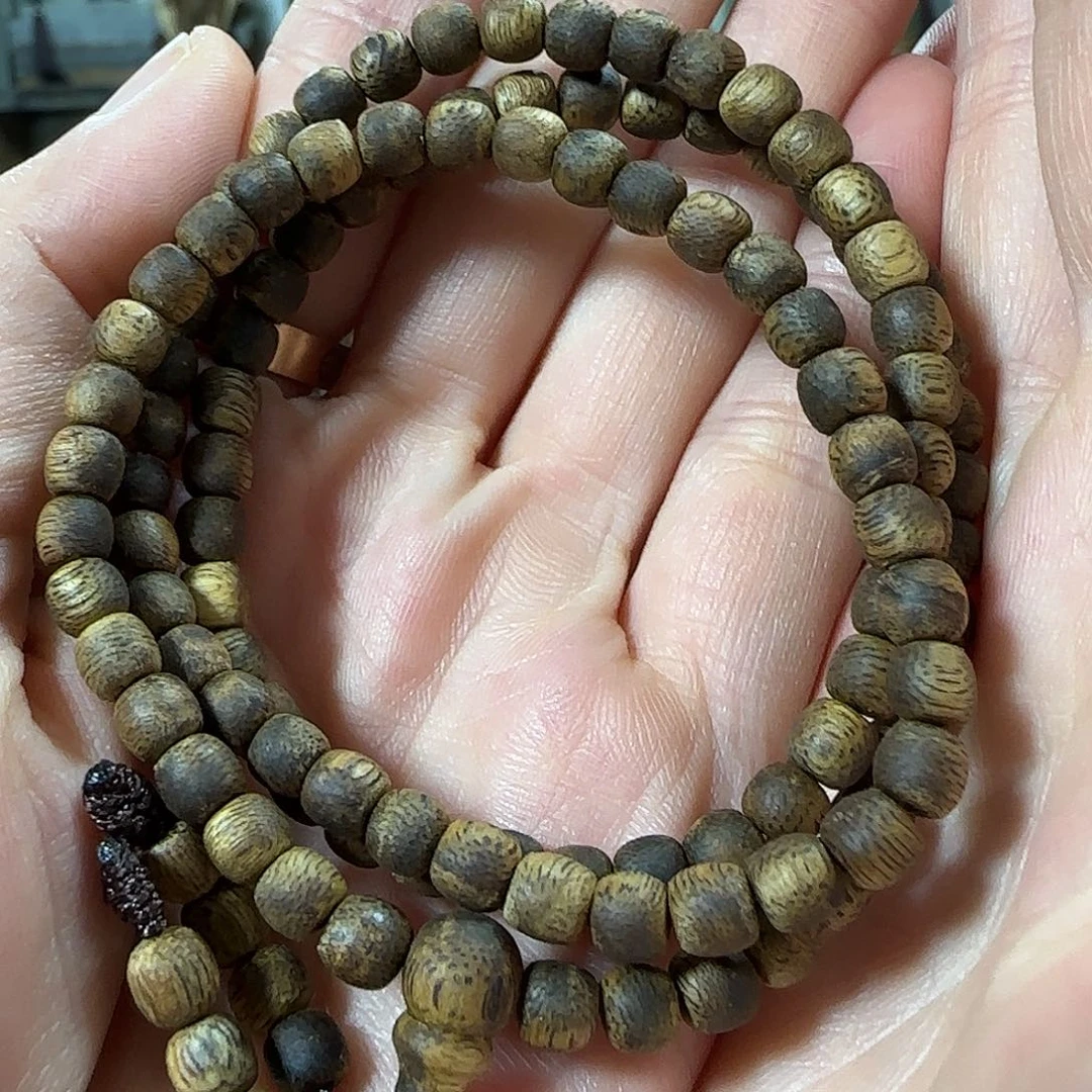 手串沉香绿奇楠沉香鼓珠多圈108颗珠子05手串