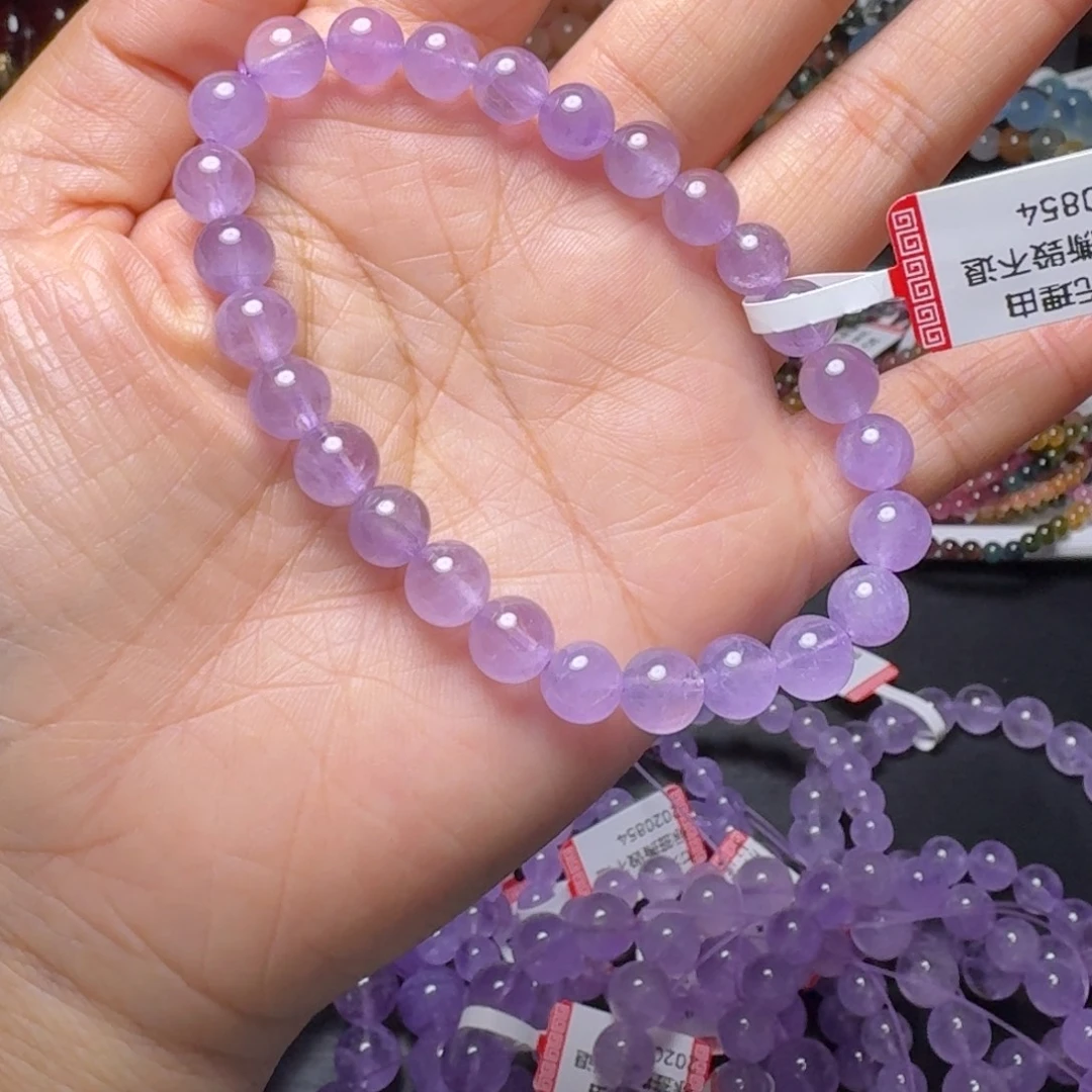 紫晶手链未镶嵌天然紫水晶手串7mm