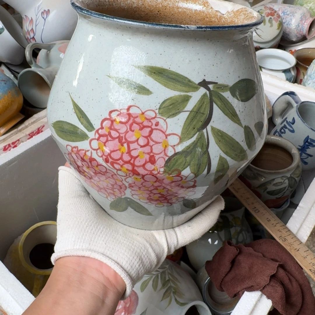釉下彩瑕疵慎拍花瓶59