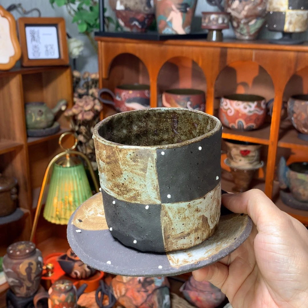 陶中古美拉德咖啡杯套装