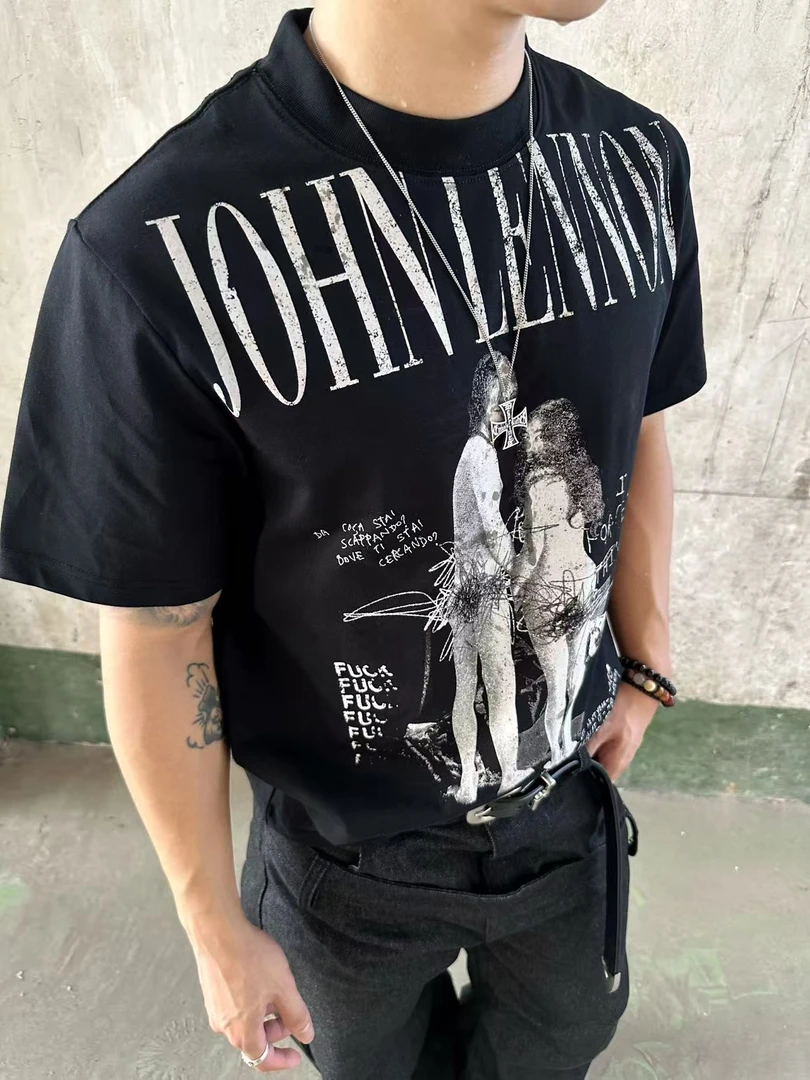 【EME】25ss［艺术的爱人]印花小领口索罗娜凉感短袖t恤cleanfit潮流